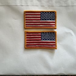 2 New Right Side Embroidered American Flag Patches 3.25 X 2 Inches 