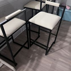 White And Black Stools