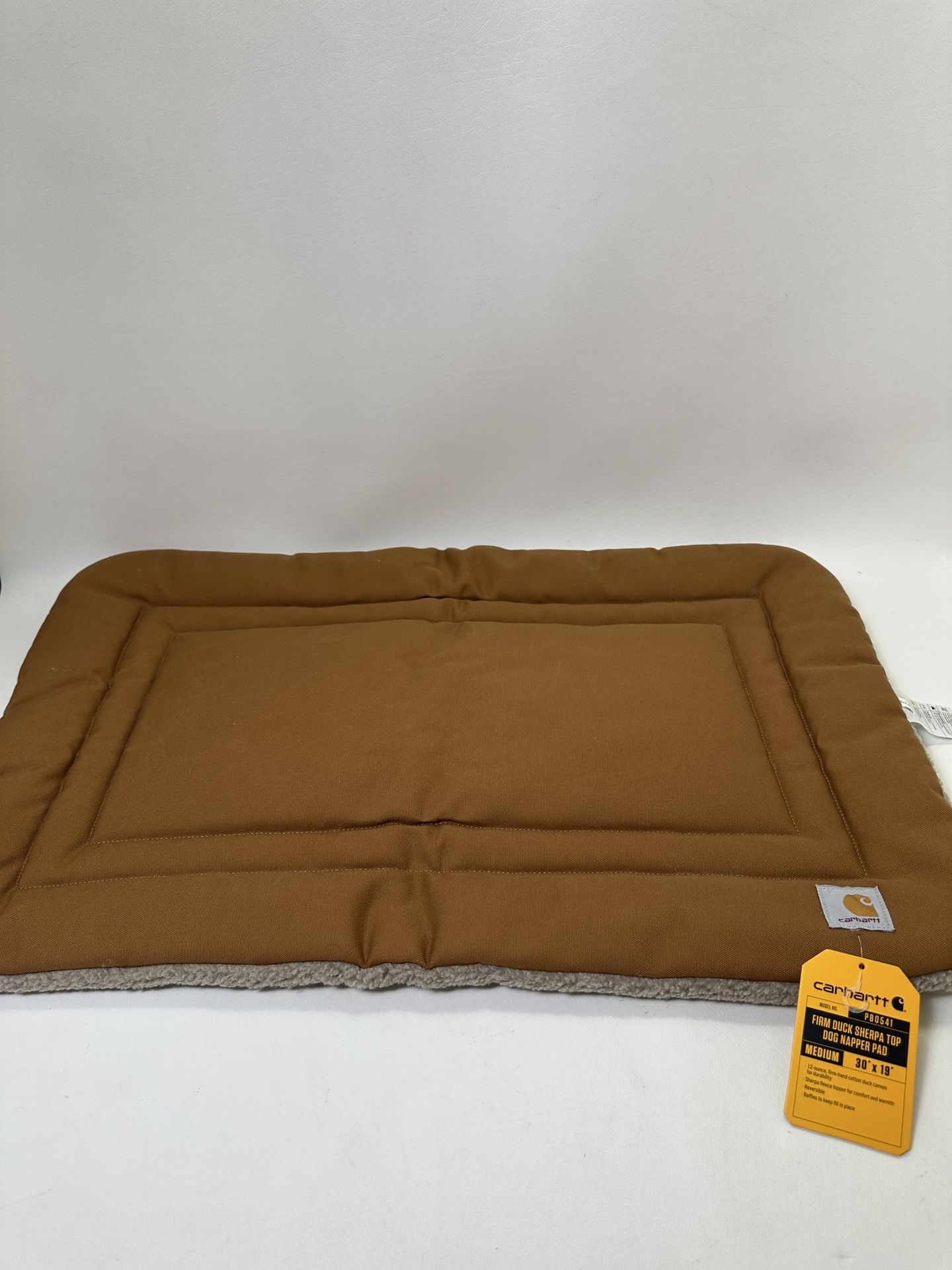 Carhartt Firm Duck Sherpa Top Dog Napper Pad Model PB0541 Pet Bed MEDIUM 30” 19”