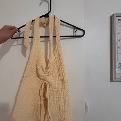 Summer yellow halter top