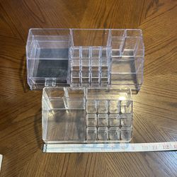 Set of 2 Lucite makeup organizers!