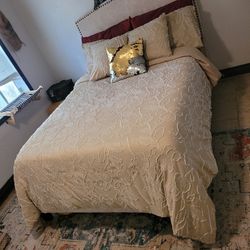 Full Size Bed And Memory Foam Mattress Set 