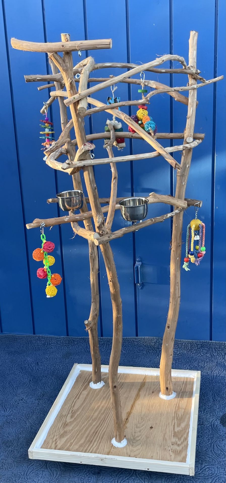 African Grey / Amazon Parrot Custom Perch Tree …  A Great Hangout n Play Spot For Mr Feathers !! 