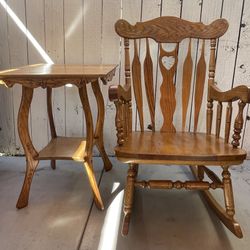 Rocking Chair And Side Table 