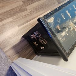 Vintage Asian Mother Of Pearl Side Table 