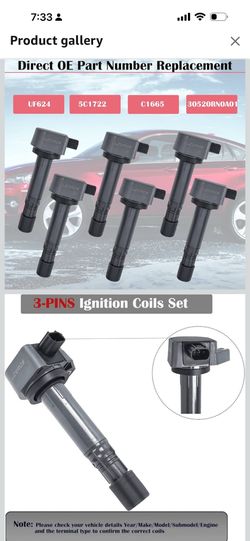 Set of 6 Ignition Coil Packs for 3.5L 2008 2009 2010 2012 2013 2014 2015 2016 Honda Accord Odyssey Pilot Ridgeline Acura RDX RL TL MDX ZDX Coils 3.5 3