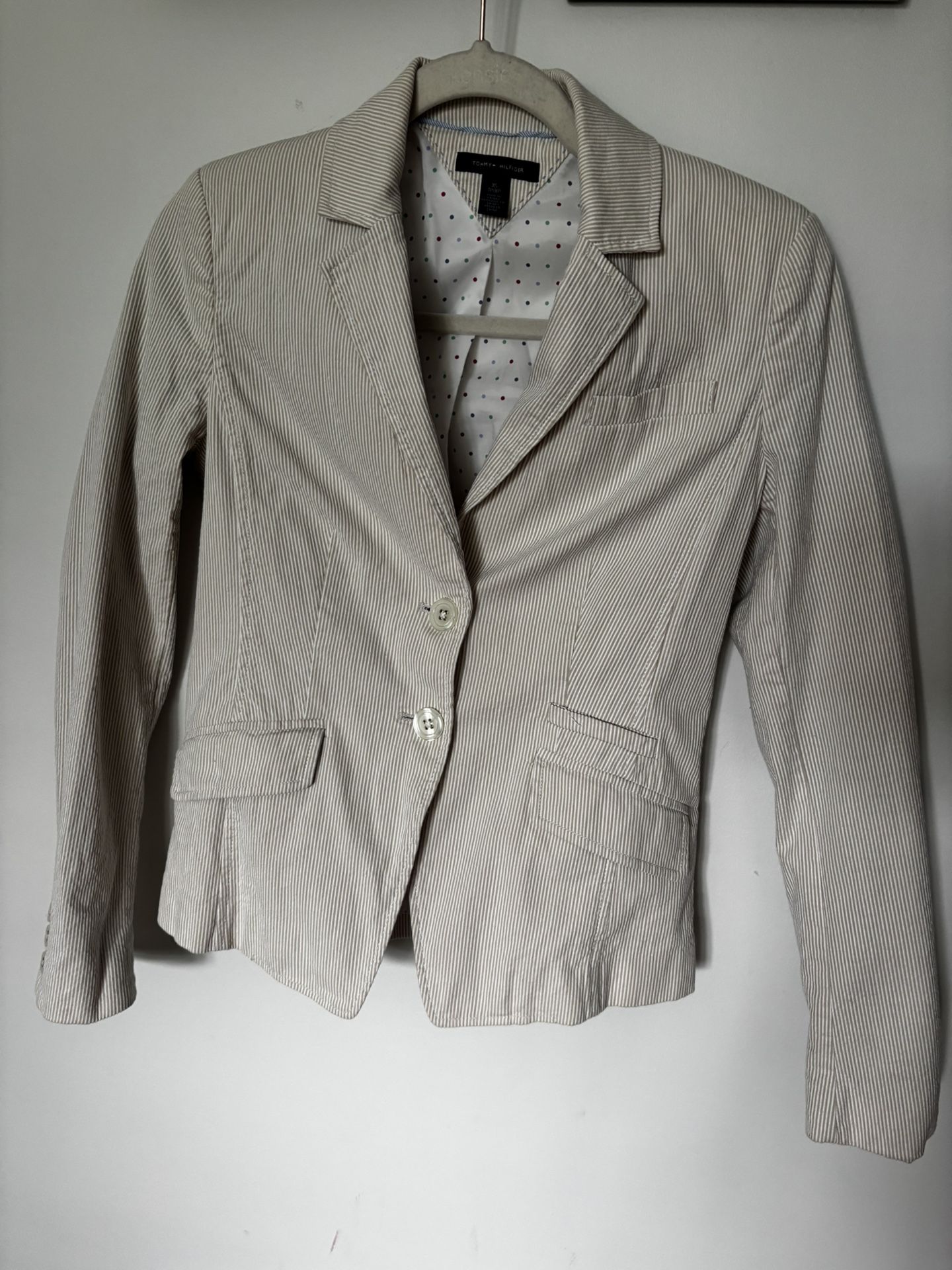 Tommy Hilfiger Tan and white striped sports coat