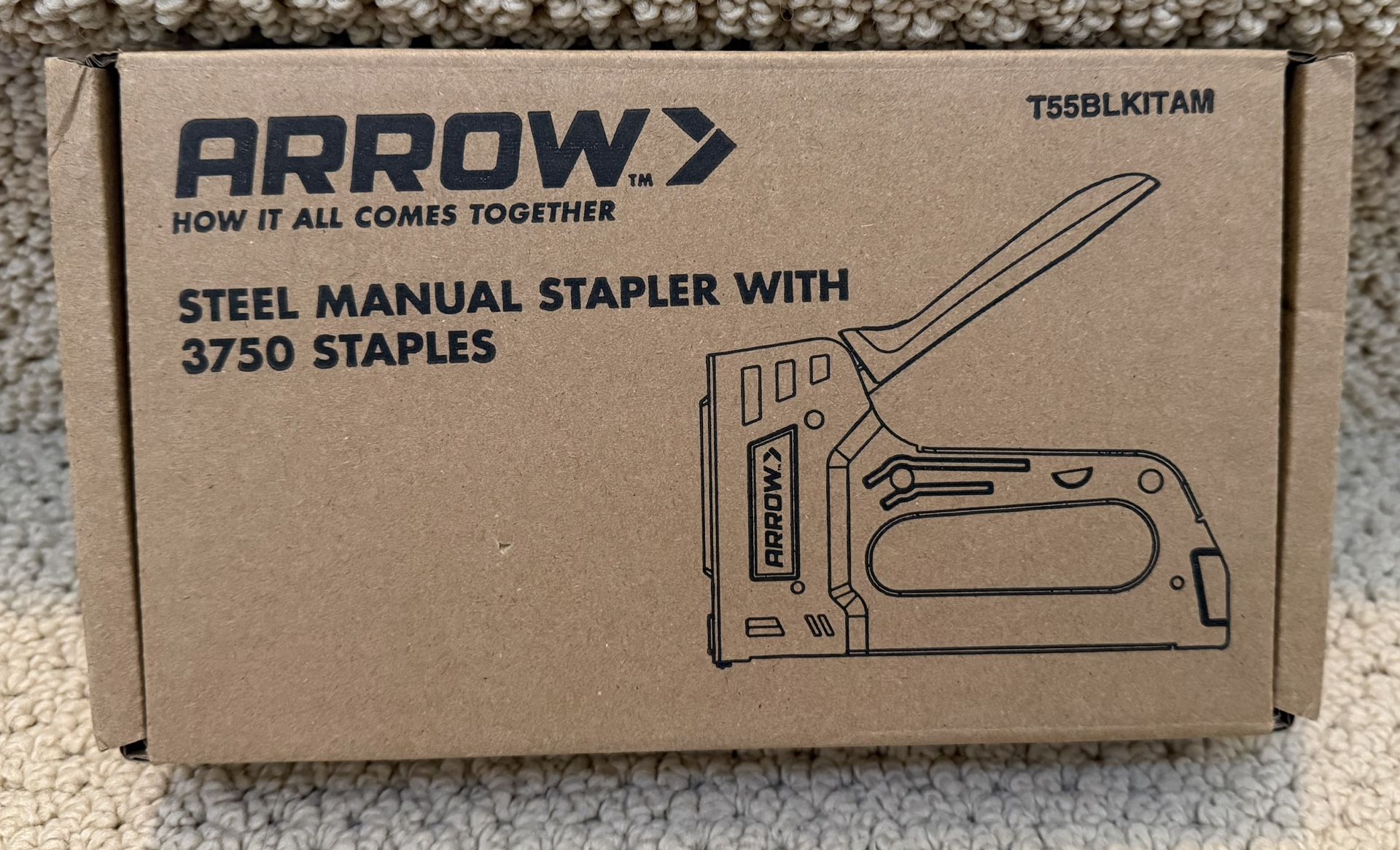 Arrow T55BL Staple Gun Kit, Heavy Duty Manual Stapler