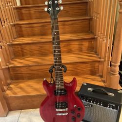 Ibanez Gax Electric Guitar W/ Fender Amp 