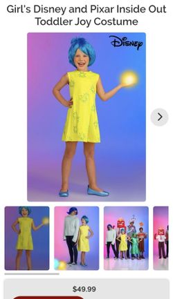 Girl's Disney and Pixar Inside Out Toddler Joy Costume