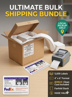 5000 Count 4x6 Direct Thermal Shipping Labels (Fanfold)