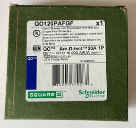 NEW Square D QO120PAFGF 20A AFCI/GFCI Dual Function Circuit Breaker