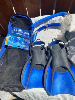 Aqua Lung Sport Snorkel Set with Fins and Bag