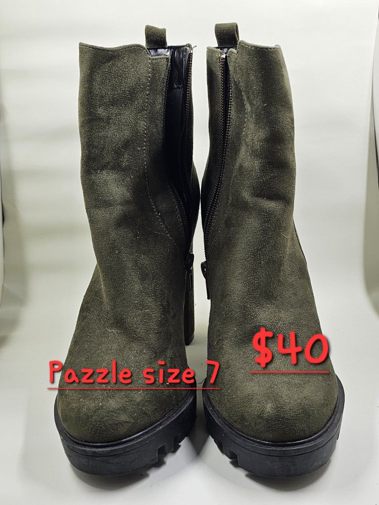 Pazzle Olive Green Boots