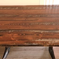 Solid barnwood dining table w/6 chairs
