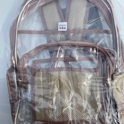 Clear Backpacks, Heavy Duty Transparent PVC Backpack, Freeze-Proof See Through Bookbag- Perfect for School and Work