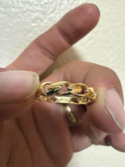Gold 10k Miami curb ring