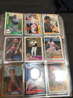 Binder with baseball rookies and stars
