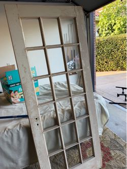 Vintage French door with true divides