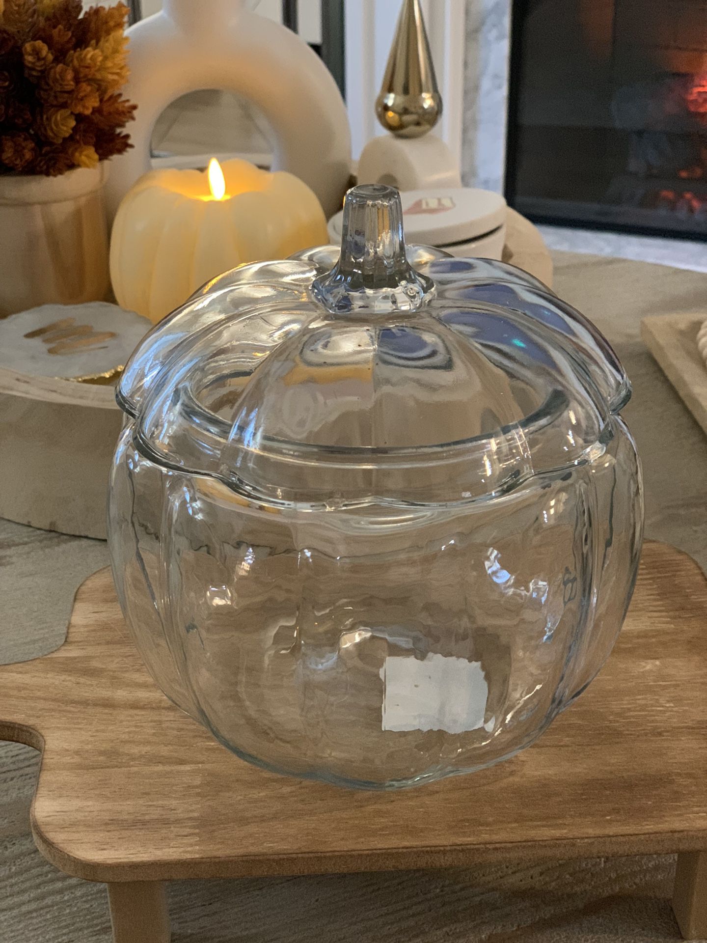 Anchor Clear Glass Pumpkin Candy Jar Or Canister 