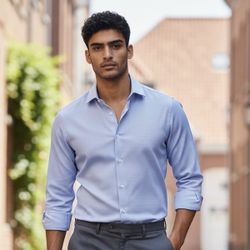 NEW Peter Millar Excursionst Flex Long Sleeve Shirt Mens Size Large Button Up Blue Knit 