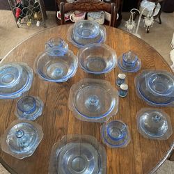 Antique Depression Blue Lace Dishes, Setting For 4  $125 OBO.  