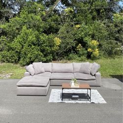 Gray Cloud Couch Reversible Modular Sectional  [FREE Delivery🚚]