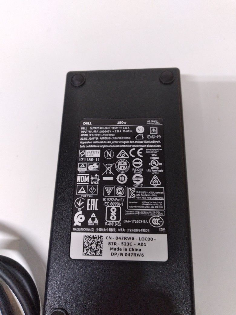 Dell Brand 180 Watt AC Adapter For Computer