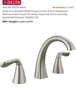 Delta Arvo Brushed Nickel Faucet – SpotShield Model 35840LF-SP)