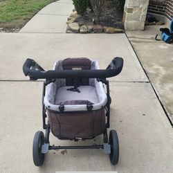 Double Stroller Brown And Gray Very Clean 