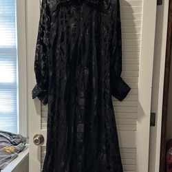 Black Ava Lea collared long sleeve flowy dress (sz medium)