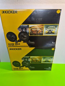KICKER 2 PAIRS 6.5" 300 WATTS COMPONENT SET WITH CROSSOVER CAR SPEAKER