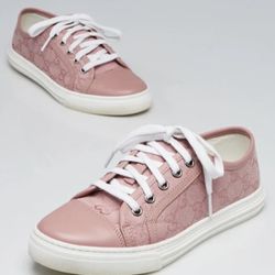 Gucci Pink GG canvas/Leather lowtop sneakers