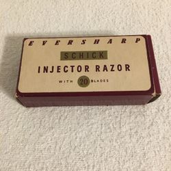 Vintage Schick Eversharp Injector Razor With Blades Box & RARE Instructions 