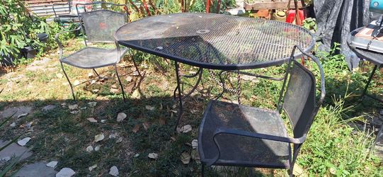 Wrought Iron Patio Table and Chairs Set