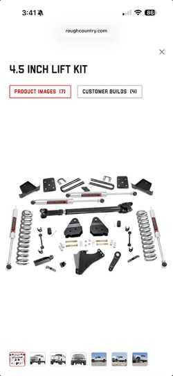 Rough Country 4.5 Inch Lift Kit For Ford F250/F350 Super Duty 4WD (2017-2022)