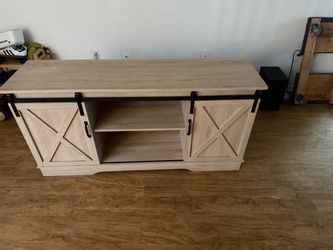 Farmhouse TV Stand with Sliding Barn Doors