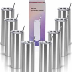 7 New 20 oz. Skinny Tumbler. 