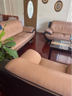 Couch, fridge, dining table bundle