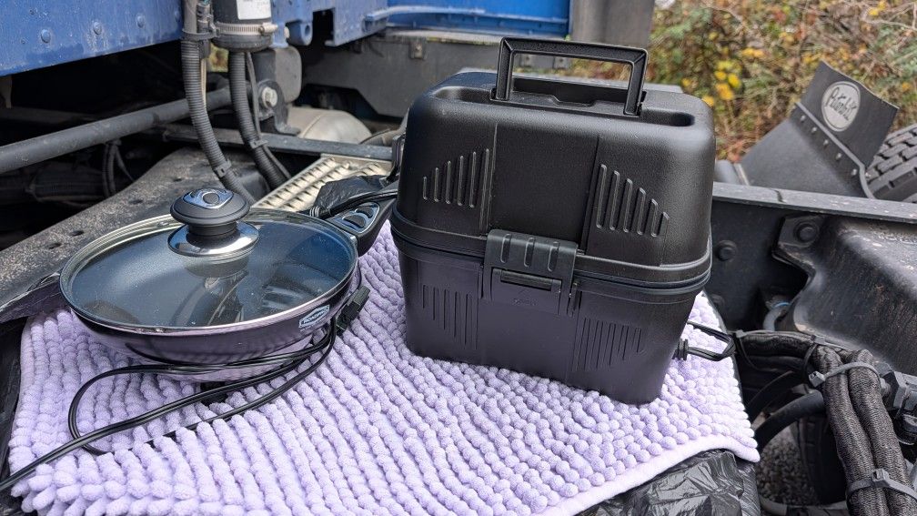 12V RoadPro Frying Pan + Portable Stove – Truck/Camper Cooking Set