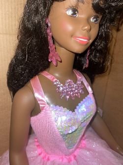 My size discount black barbie doll