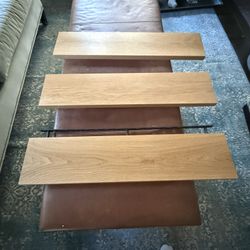 Solid Red Oak Wood Floating Shelves