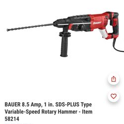 BAUER 8.5 Amp, 1 in. SDS-PLUS Type Variable-Speed Rotary Hammer
