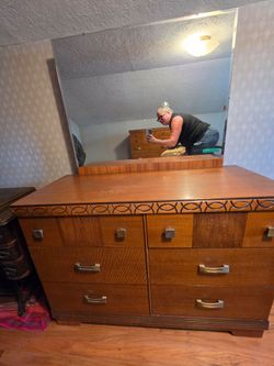 MCM 6 Drawer Dresser with mirror