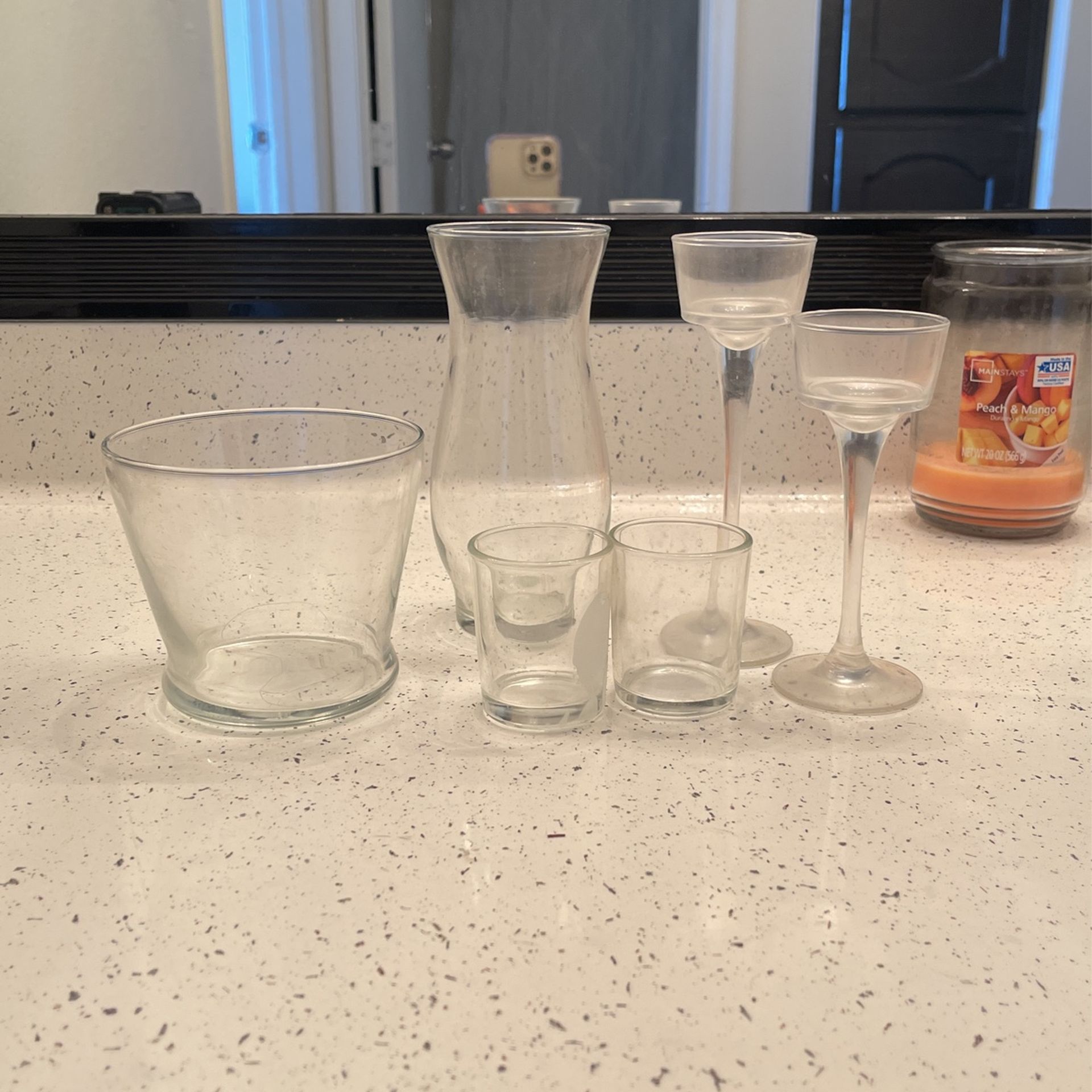 Clear/Glass Candle Holder/vases READ DESCRIPTION