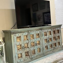 Vintage Teal Console Table 