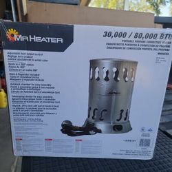 MR HEATHER 80,000 BTU CONVECTION PORTABLE PROPANE OUTDOOR SPACE HEATER WITH 10-FT. HOSE AND REGULATOR 