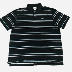 Vintage Lacoste Polo Shirt Mens 8 (XXXL) Black Stripe Golf
