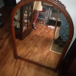 Antique Mirror Wooden Wood Frame 