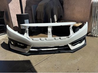 OEM 2017 Honda Civic EX-L Front Bumper (White) w/ Type R Style Front Lip